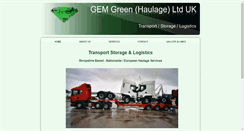 Desktop Screenshot of gemgreenhaulage.co.uk